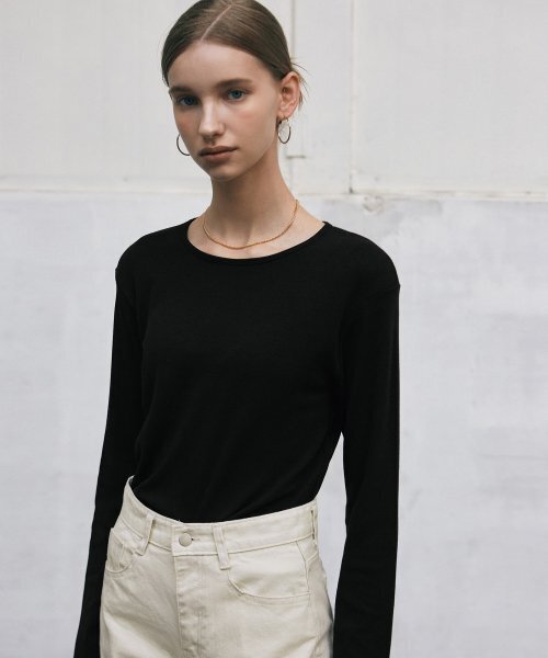 NICK&NICOLE（ニックアンドニコール）の「[ESSENTIAL] ESSENTIAL ROUND TOP_BLACK（Tシャツ/カットソー・レディース・その他・LARGE/MEDIUM）」の3枚目の写真