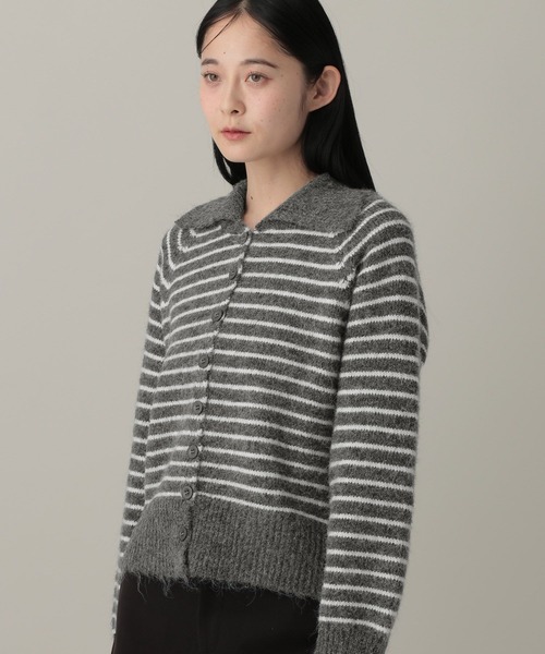 3.3 Field Trip （3.3フィールドトリップ）の「3.3 Field Trip／襟ボーダーニット（ニット/セーター・レディース・ブラウン/グレー・FREE）」の17枚目の写真