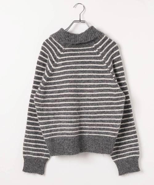 3.3 Field Trip （3.3フィールドトリップ）の「3.3 Field Trip／襟ボーダーニット（ニット/セーター・レディース・ブラウン/グレー・FREE）」の19枚目の写真