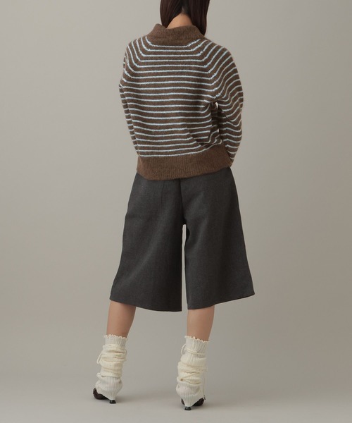 3.3 Field Trip （3.3フィールドトリップ）の「3.3 Field Trip／襟ボーダーニット（ニット/セーター・レディース・ブラウン/グレー・FREE）」の10枚目の写真