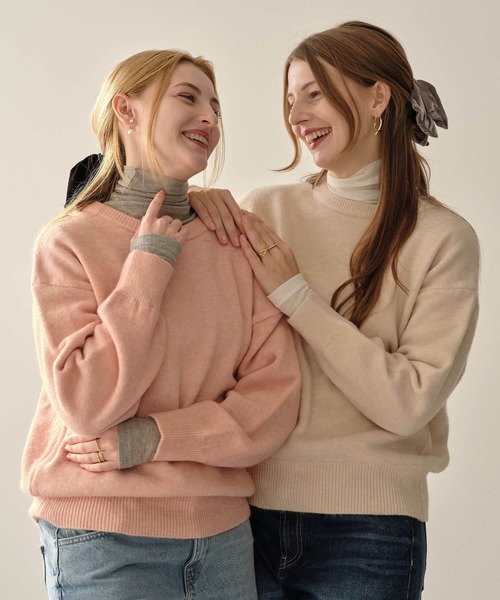 ZAKKA-BOX(ザッカボックス)の「マシュマロソフトニットPO(ニット/セーター・レディース・ピンク/オートミール・FREE)」の3枚目の写真