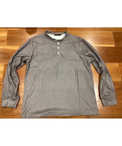 Bling Leads(ブリングリーズ)の「【Blss】【Bling Leads】テレコヘンリーネック長袖ティシャツ(Tシャツ/カットソー・メンズ・ライトグレー/ブラック/グレー/ワインレッド・FREE)」の4枚目の写真