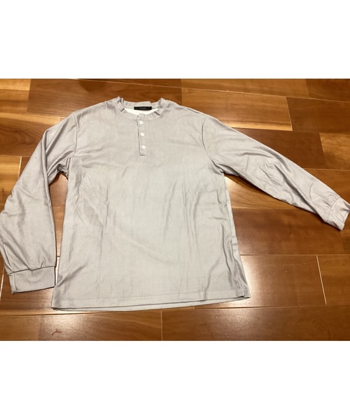 Bling Leads(ブリングリーズ)の「【Blss】【Bling Leads】テレコヘンリーネック長袖ティシャツ(Tシャツ/カットソー・メンズ・ライトグレー/ブラック/グレー/ワインレッド・FREE)」の3枚目の写真