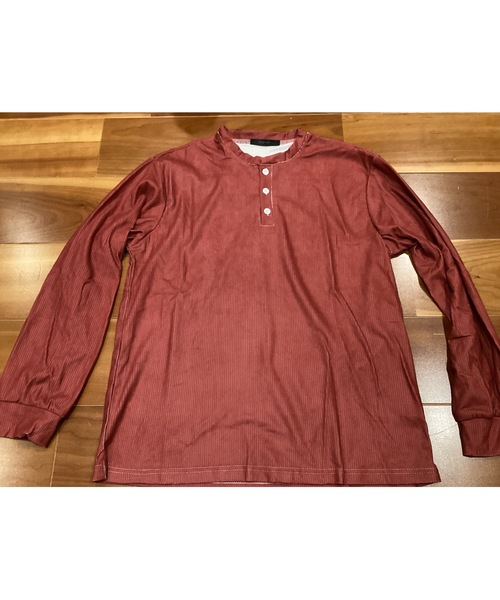 Bling Leads(ブリングリーズ)の「【Blss】【Bling Leads】テレコヘンリーネック長袖ティシャツ(Tシャツ/カットソー・メンズ・ライトグレー/ブラック/グレー/ワインレッド・FREE)」の1枚目の写真