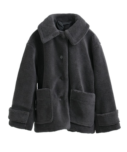 Fashion Letter(ファッションレター)の「ミドル丈 テディボア ステンカラーコート(ステンカラーコート・レディース・ライトベージュ/チャコールグレー/モカ・M)」の20枚目の写真