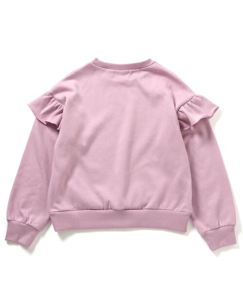 algy（アルジー）の「【あったか】裏起毛 肩フリルトレーナー（スウェット・キッズ・ピンク/オフホワイト/チャコール・MEDIUM/XX-SMALL/X-SMALL/SMALL）」の7枚目の写真