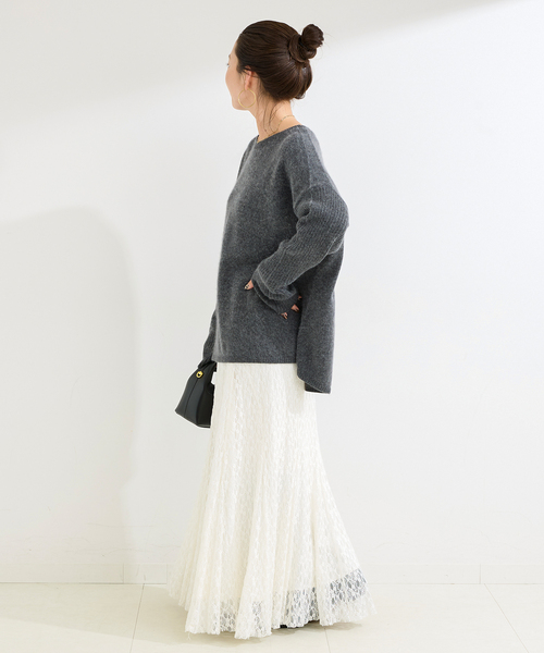 B.C STOCK（ベーセーストック）の「獣毛混袖リブプルオーバー（ニット/セーター・レディース・ライトグレー/ウッド/チャコールグレー/ブルー・FREE）」の6枚目の写真