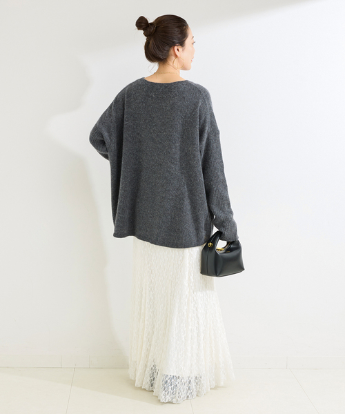 B.C STOCK（ベーセーストック）の「獣毛混袖リブプルオーバー（ニット/セーター・レディース・ライトグレー/ウッド/チャコールグレー/ブルー・FREE）」の7枚目の写真