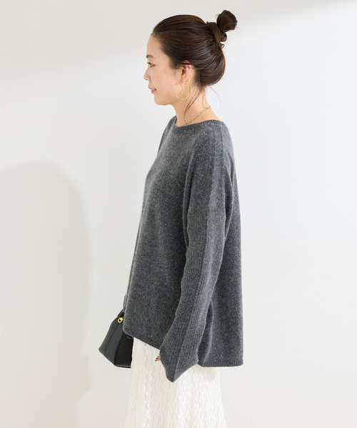 B.C STOCK（ベーセーストック）の「獣毛混袖リブプルオーバー（ニット/セーター・レディース・ライトグレー/ウッド/チャコールグレー/ブルー・FREE）」の9枚目の写真