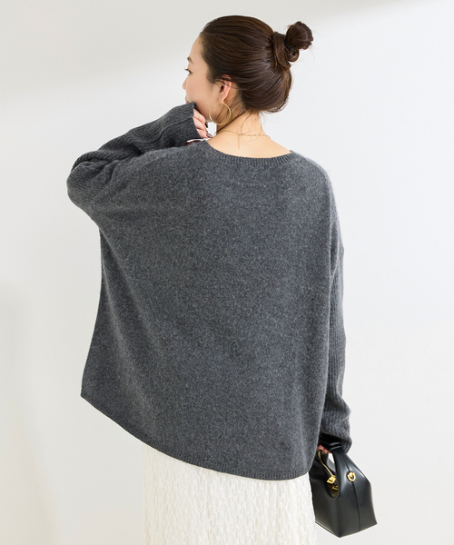 B.C STOCK（ベーセーストック）の「獣毛混袖リブプルオーバー（ニット/セーター・レディース・ライトグレー/ウッド/チャコールグレー/ブルー・FREE）」の10枚目の写真