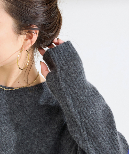 B.C STOCK（ベーセーストック）の「獣毛混袖リブプルオーバー（ニット/セーター・レディース・ライトグレー/ウッド/チャコールグレー/ブルー・FREE）」の11枚目の写真