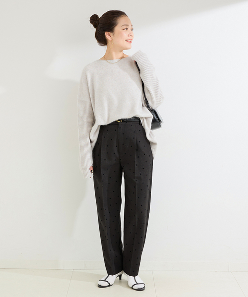 B.C STOCK（ベーセーストック）の「獣毛混袖リブプルオーバー（ニット/セーター・レディース・ライトグレー/ウッド/チャコールグレー/ブルー・FREE）」の12枚目の写真