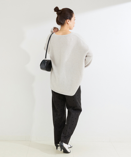 B.C STOCK（ベーセーストック）の「獣毛混袖リブプルオーバー（ニット/セーター・レディース・ライトグレー/ウッド/チャコールグレー/ブルー・FREE）」の14枚目の写真