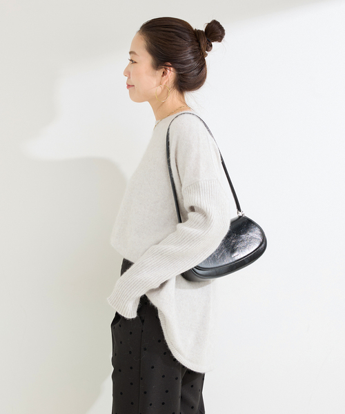 B.C STOCK（ベーセーストック）の「獣毛混袖リブプルオーバー（ニット/セーター・レディース・ライトグレー/ウッド/チャコールグレー/ブルー・FREE）」の16枚目の写真