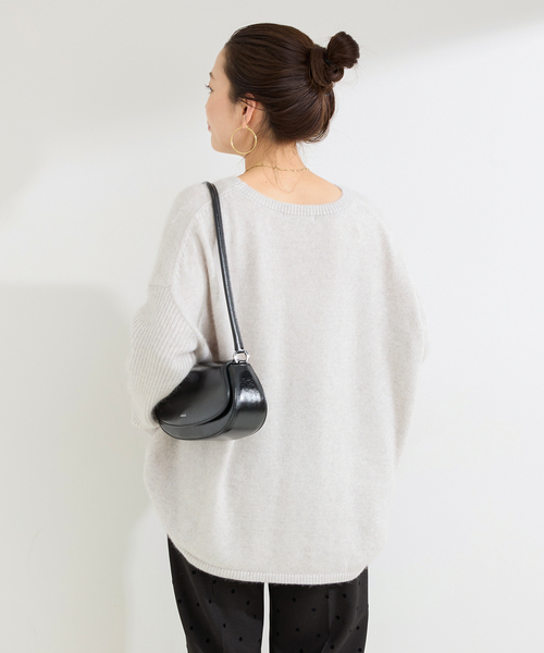 B.C STOCK（ベーセーストック）の「獣毛混袖リブプルオーバー（ニット/セーター・レディース・ライトグレー/ウッド/チャコールグレー/ブルー・FREE）」の17枚目の写真