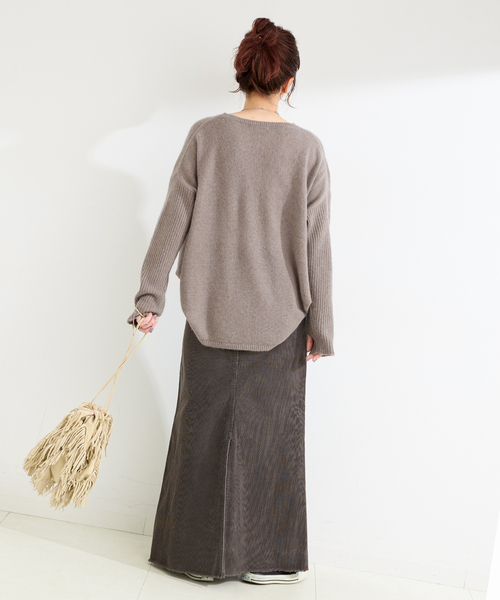 B.C STOCK（ベーセーストック）の「獣毛混袖リブプルオーバー（ニット/セーター・レディース・ライトグレー/ウッド/チャコールグレー/ブルー・FREE）」の20枚目の写真