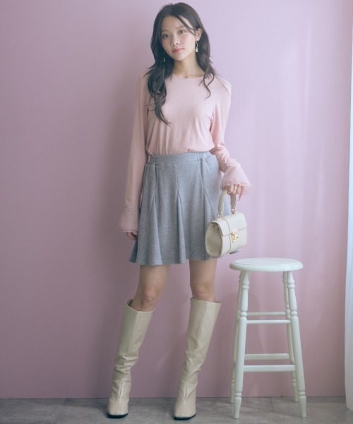 marun（マルン）の「＜大きいサイズ＞ショート丈フレアスカート marun（スカート・レディース・ベージュ/グレー/ブラック・5L/4L/3L/LL/L）」の19枚目の写真