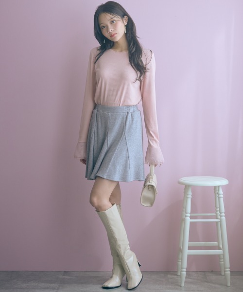 marun（マルン）の「＜大きいサイズ＞ショート丈フレアスカート marun（スカート・レディース・ベージュ/グレー/ブラック・5L/4L/3L/LL/L）」の22枚目の写真