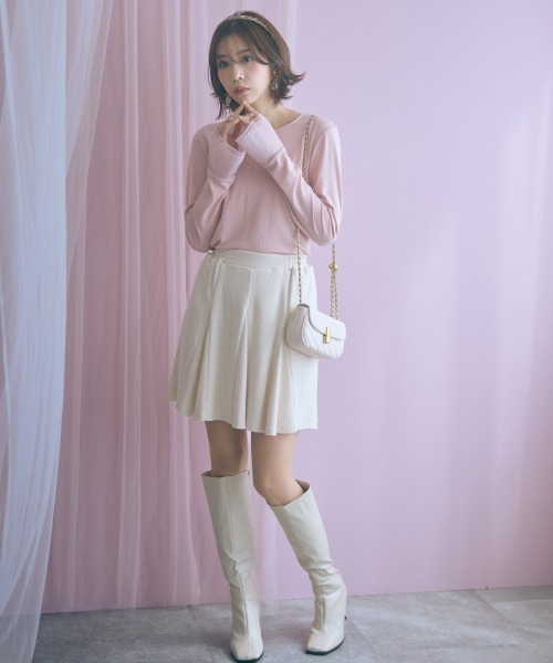 marun（マルン）の「＜大きいサイズ＞ショート丈フレアスカート marun（スカート・レディース・ベージュ/グレー/ブラック・5L/4L/3L/LL/L）」の7枚目の写真