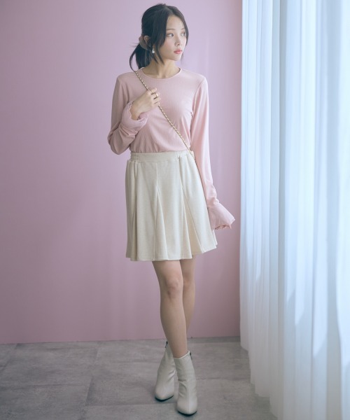 marun（マルン）の「＜大きいサイズ＞ショート丈フレアスカート marun（スカート・レディース・ベージュ/グレー/ブラック・5L/4L/3L/LL/L）」の10枚目の写真