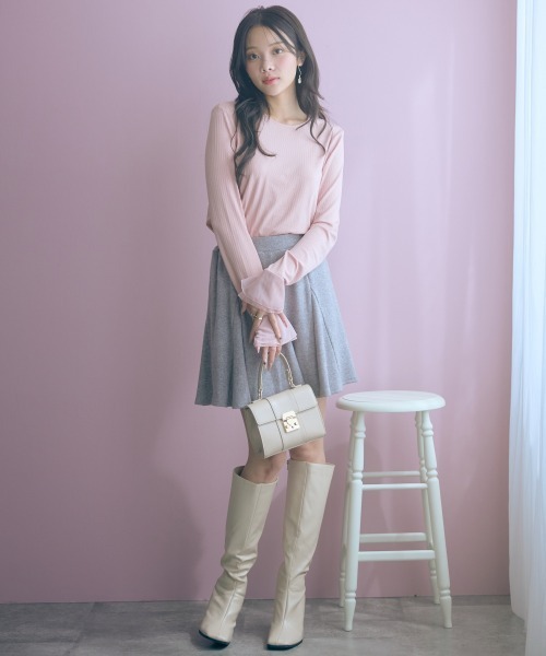 marun（マルン）の「＜大きいサイズ＞ショート丈フレアスカート marun（スカート・レディース・ベージュ/グレー/ブラック・5L/4L/3L/LL/L）」の17枚目の写真