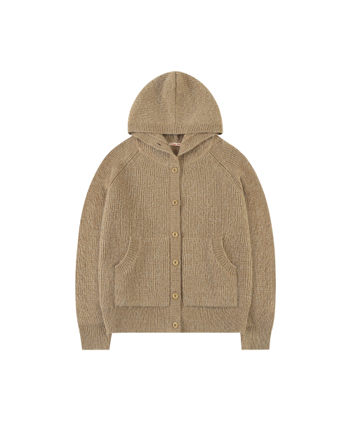 VANONE ATELIER(バノンアトリエ)の「KN4273 ハイネックフードカーディガン_Beige(カーディガン/ボレロ・レディース・Beige・FREE)」の2枚目の写真
