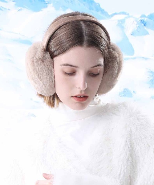 ALWAYS GOOD TIME（オルウェイズグッドタイム）の「シンプルフェイクファーイヤーマフ／防寒・あったか耳あて　折り畳み可能（ユニセックス）（イヤーマフ・レディース・ホワイト系1/ホワイト系2/ブラック系1/ブラック系2/グレー系1/グレー系2/ブラウン系1/ブラウン系2・FREE）」の15枚目の写真