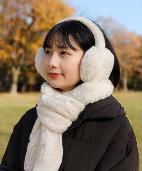 ALWAYS GOOD TIME（オルウェイズグッドタイム）の「シンプルフェイクファーイヤーマフ／防寒・あったか耳あて　折り畳み可能（ユニセックス）（イヤーマフ・レディース・ホワイト系1/ホワイト系2/ブラック系1/ブラック系2/グレー系1/グレー系2/ブラウン系1/ブラウン系2・FREE）」の22枚目の写真