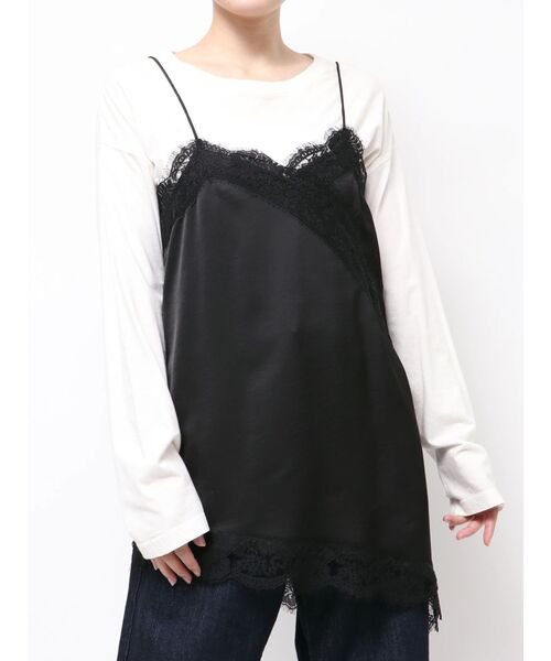 Ungrid（アングリッド）の「レースデザインキャミ（キャミソール・レディース・その他1/オフホワイト/ブラック・FREE）」の4枚目の写真