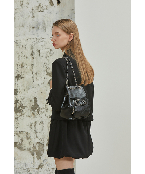 ANOETIC(アノエティック)の「RIBBON POINT SHORT JACKET_BLACK(テーラードジャケット・レディース・ブラック・FREE)」の4枚目の写真