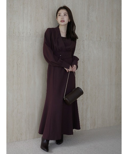 anuans ワンピース　XSサイズ ZOZO限定カラー】ノーカラーナローワンピース（ワンピース）｜anuans