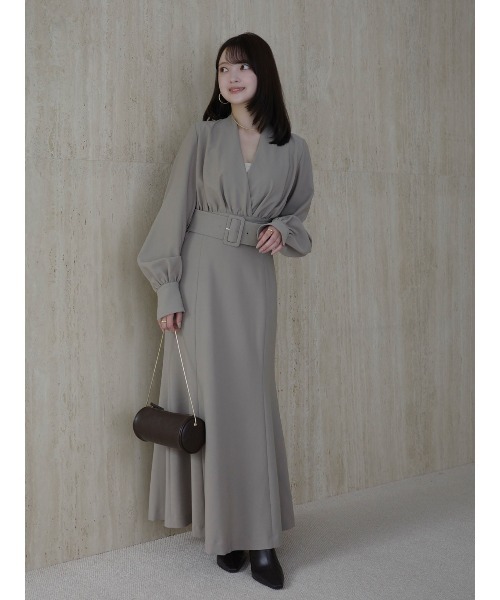 ZOZO限定カラー】ノーカラーナローワンピース（ワンピース）｜anuans