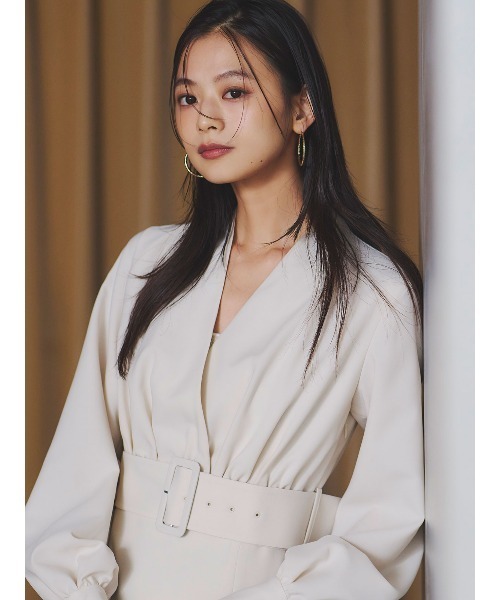 ZOZO限定カラー】ノーカラーナローワンピース（ワンピース）｜anuans