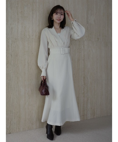 ZOZO限定カラー】ノーカラーナローワンピース（ワンピース）｜anuans