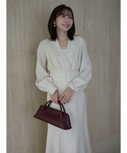 ZOZO限定カラー】ノーカラーナローワンピース（ワンピース）｜anuans