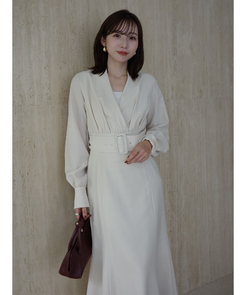 ZOZO限定カラー】ノーカラーナローワンピース（ワンピース）｜anuans