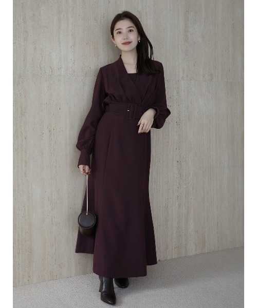 anuans ワンピース　XSサイズ ZOZO限定カラー】ノーカラーナローワンピース（ワンピース）｜anuans