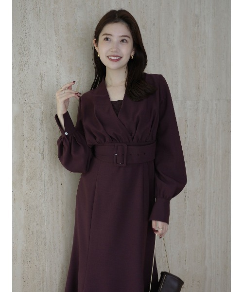 ZOZO限定カラー】ノーカラーナローワンピース（ワンピース）｜anuans