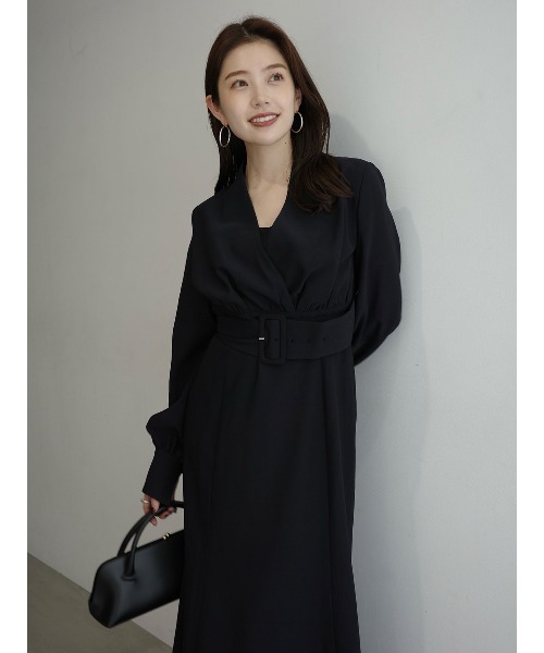 ZOZO限定カラー】ノーカラーナローワンピース（ワンピース）｜anuans