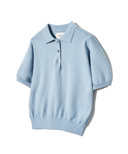 YALE(イェール)の「ウィメンズスーピマコットン半袖ポロニットライトブルー(Tシャツ/カットソー・レディース・その他・SMALL/LARGE/MEDIUM)」の1枚目の写真