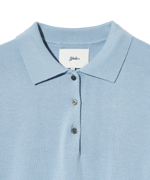 YALE(イェール)の「ウィメンズスーピマコットン半袖ポロニットライトブルー(Tシャツ/カットソー・レディース・その他・SMALL/LARGE/MEDIUM)」の5枚目の写真