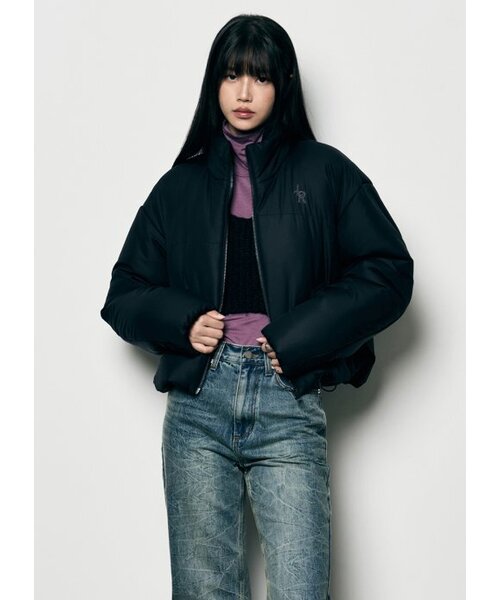 LEATHERY（レザリー）の「クルーキッド スティッチ クロップ パファージャケット [MATT BK]（ダウンジャケット/コート・レディース・その他・FREE）」の2枚目の写真