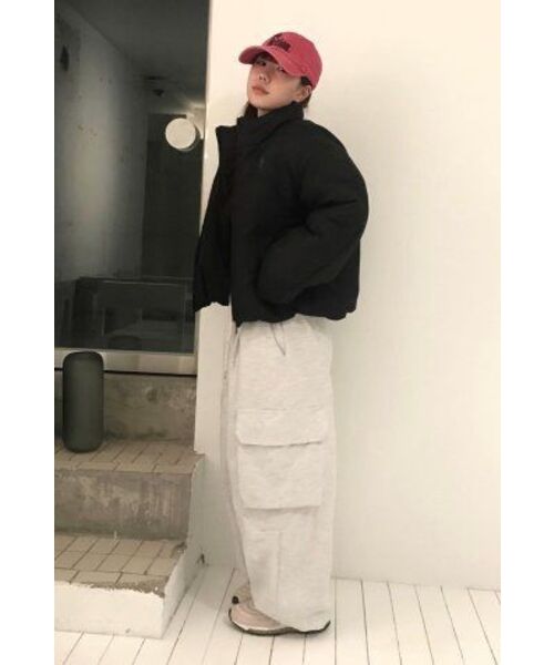 LEATHERY（レザリー）の「クルーキッド スティッチ クロップ パファージャケット [MATT BK]（ダウンジャケット/コート・レディース・その他・FREE）」の4枚目の写真