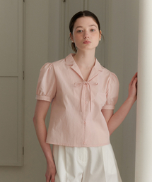 RIBBON COTTON SHIRT_PINK