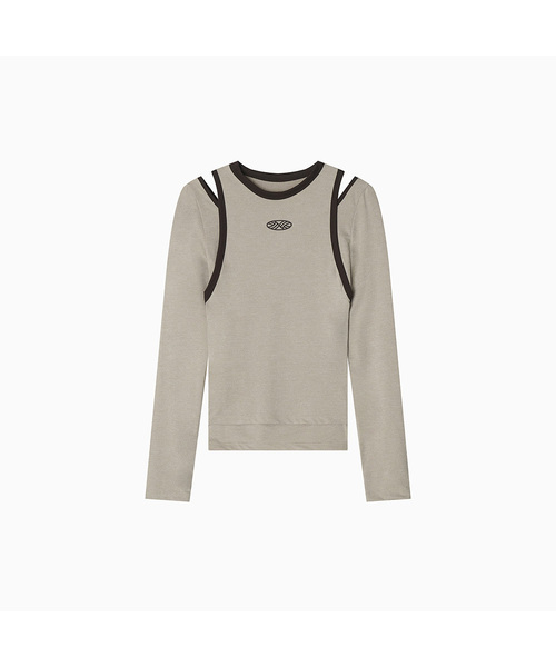 MENASOO(ミナス)の「Stretch Layered T Shirt_Beige(Tシャツ/カットソー・レディース・Beige・SMALL/MEDIUM)」の1枚目の写真