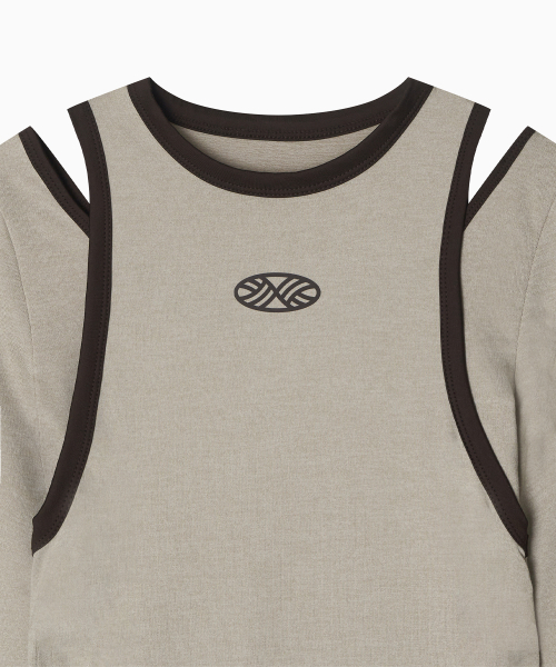 MENASOO(ミナス)の「Stretch Layered T Shirt_Beige(Tシャツ/カットソー・レディース・Beige・SMALL/MEDIUM)」の14枚目の写真