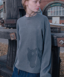 ERTR（イーアールティーアール）の「Horsehead Waffle LS T-Shirt Grey（Tシャツ/カットソー）」