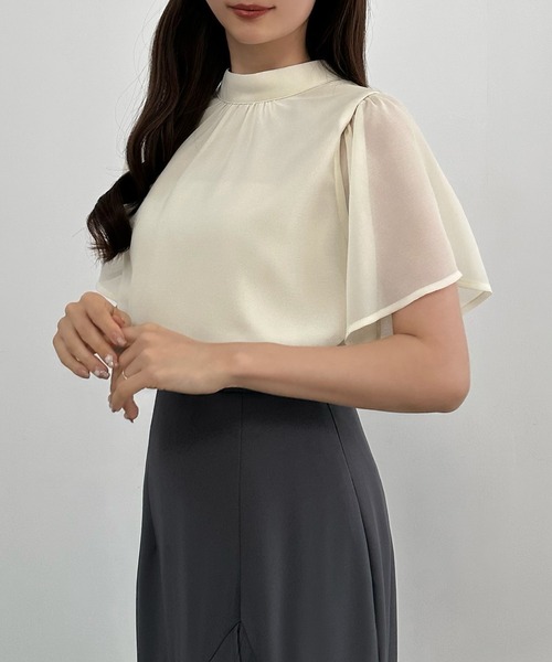 CENEA(セネア)の「2WAYフレアスリーブブラウス(シャツ/ブラウス・レディース・アイボリー/ブラック/ホワイト・LARGE/MEDIUM/SMALL)」の8枚目の写真