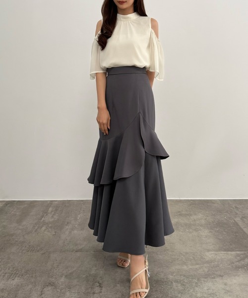 CENEA(セネア)の「2WAYフレアスリーブブラウス(シャツ/ブラウス・レディース・アイボリー/ブラック/ホワイト・LARGE/MEDIUM/SMALL)」の12枚目の写真