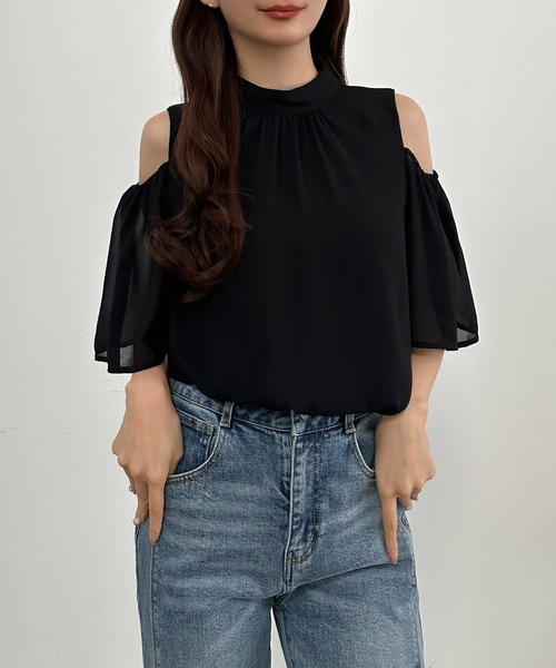 CENEA(セネア)の「2WAYフレアスリーブブラウス(シャツ/ブラウス・レディース・アイボリー/ブラック/ホワイト・LARGE/MEDIUM/SMALL)」の14枚目の写真